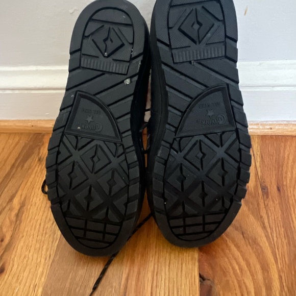 NWOT Converse Red and Black Plaid High-Top Sneakers - Picture 2 of 2